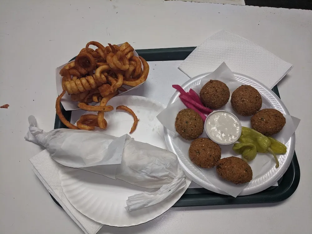 Falafel and Curly Fries